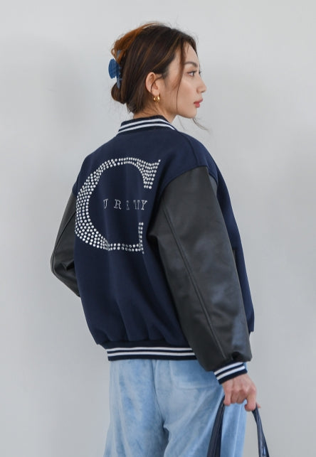 curetty (キュリティー)  C LOGO POINT BASEBALL JACKET_NAVY
