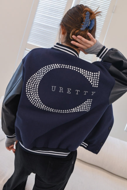 curetty (キュリティー)  C LOGO POINT BASEBALL JACKET_NAVY