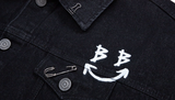 ブラックブロンド(BLACKBLOND) BBD Smile Logo Denim Jacket (Black)