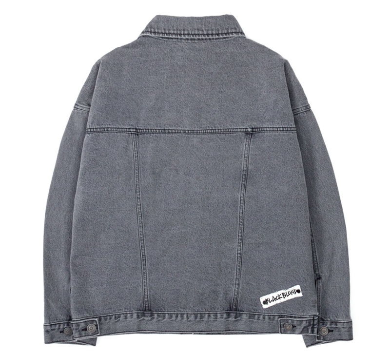 ブラックブロンド(BLACKBLOND) BBD Smile Logo Denim Jacket (Dark Gray)