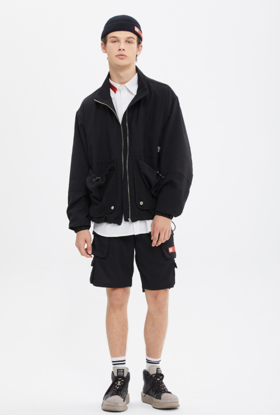 ベドインベド(BADINBAD) FRONT BIG POCKET WINDBREAKER_BLACK