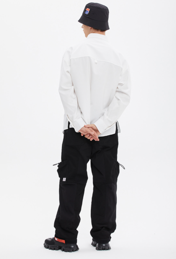 ベドインベド(BADINBAD) LOGO OXFORD SHIRT_WHITE