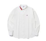 ベドインベド(BADINBAD) LOGO OXFORD SHIRT_WHITE