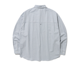 ベドインベド(BADINBAD) LOGO STRIPE OXFORD SHIRT_BLUE