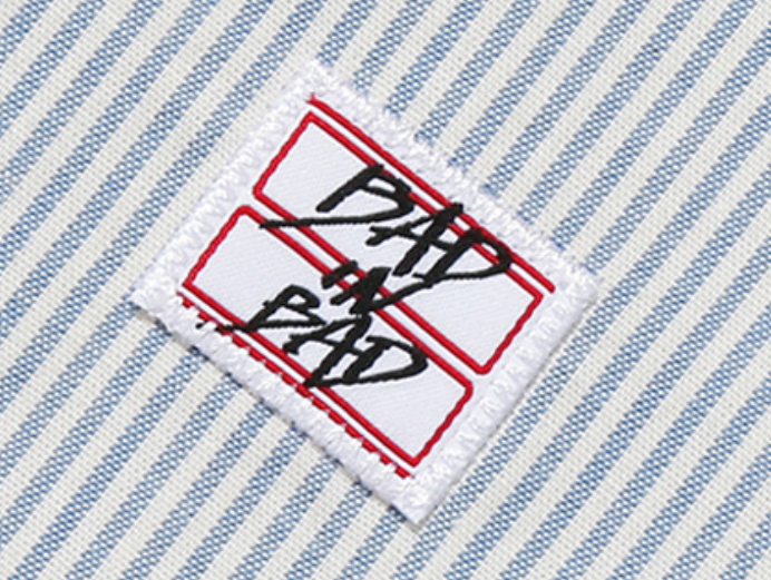 ベドインベド(BADINBAD) LOGO STRIPE OXFORD SHIRT_BLUE