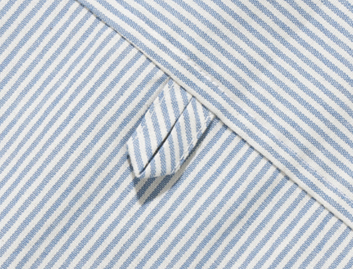 ベドインベド(BADINBAD) LOGO STRIPE OXFORD SHIRT_BLUE