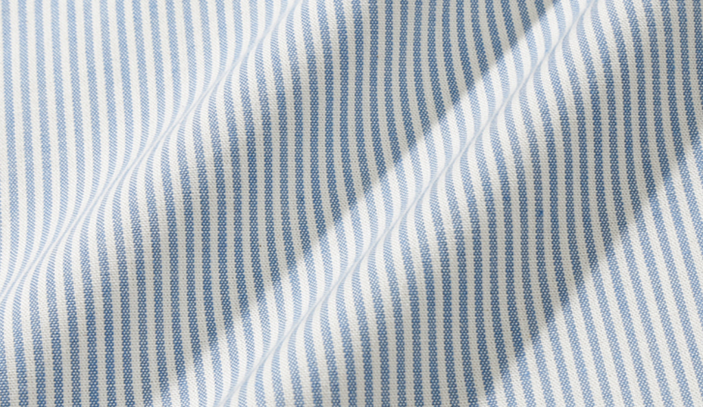 ベドインベド(BADINBAD) LOGO STRIPE OXFORD SHIRT_BLUE