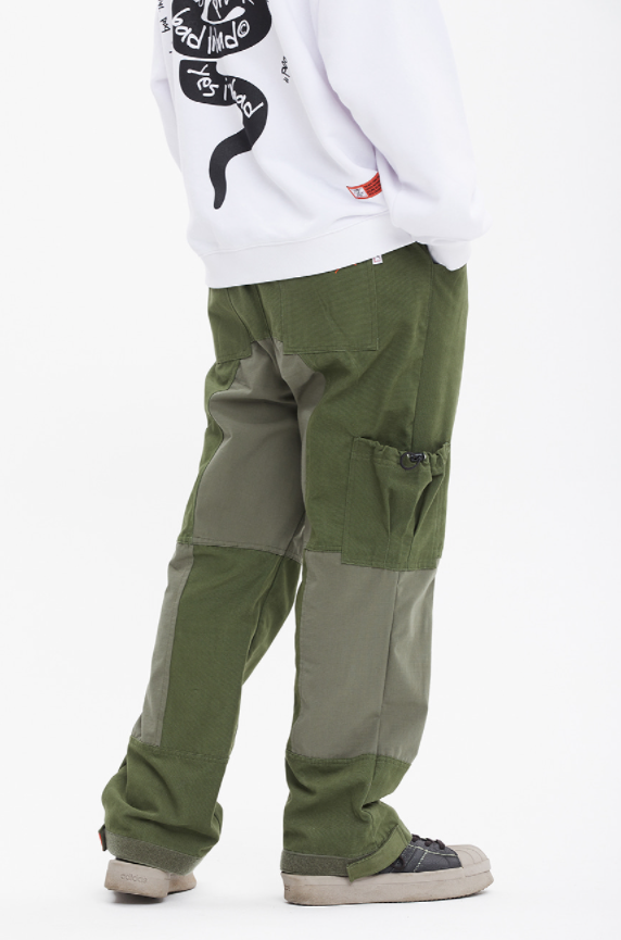 ベドインベド(BADINBAD) CUT STITCH POCKET PANTS_KHAKI