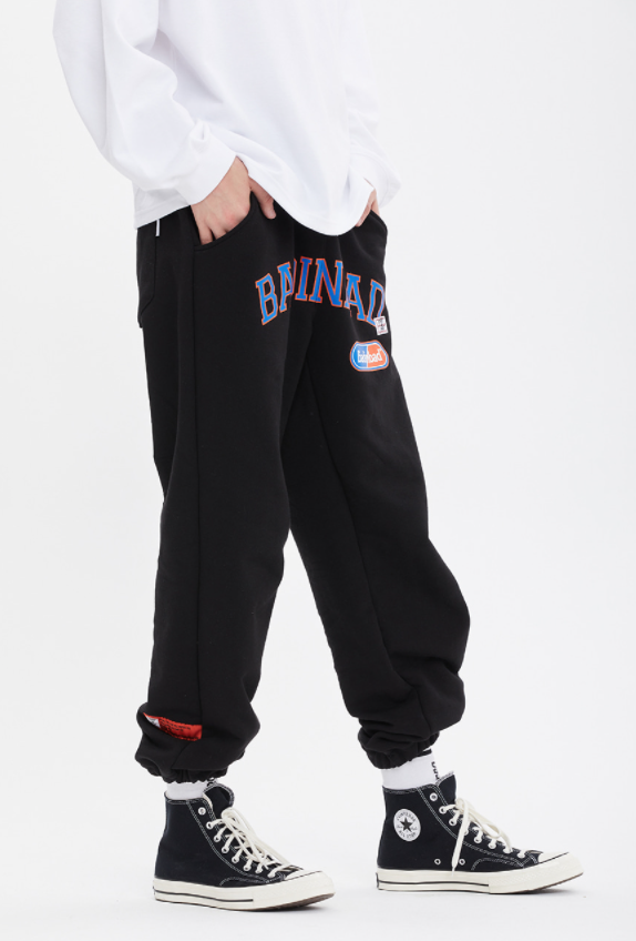 ベドインベド(BADINBAD) COLLEGE FONT HEAVY WEIGHT PANTS_BLACK
