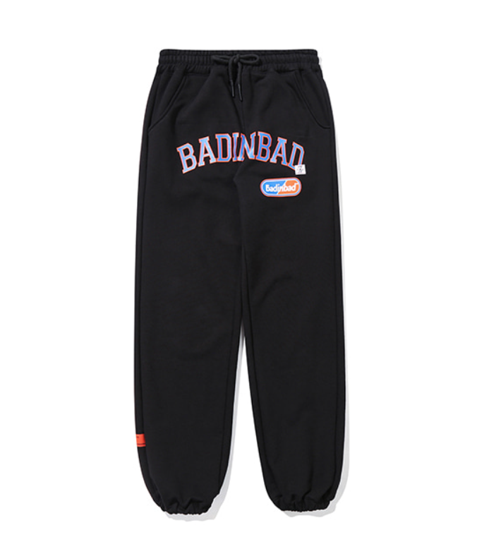 ベドインベド(BADINBAD) COLLEGE FONT HEAVY WEIGHT PANTS_BLACK