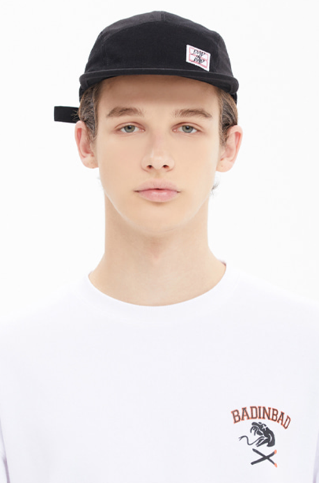 ベドインベド(BADINBAD) NAME TAG LOGO CAMP CAP_BLACK