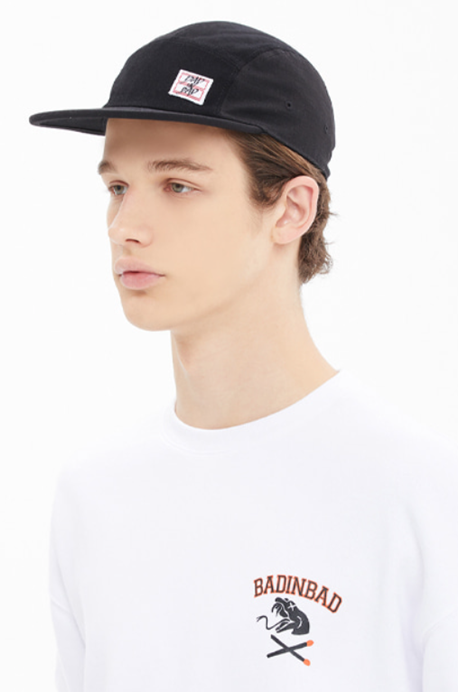 ベドインベド(BADINBAD) NAME TAG LOGO CAMP CAP_BLACK