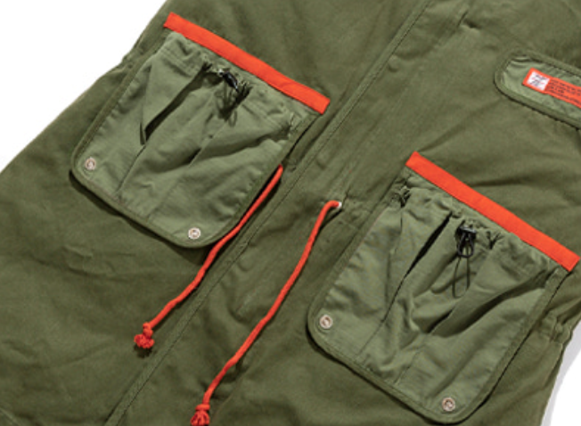ベドインベド(BADINBAD) COLOR BLOCK COTTON PARKA_KHAKI