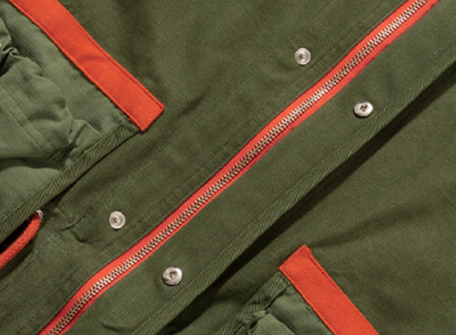 ベドインベド(BADINBAD) COLOR BLOCK COTTON PARKA_KHAKI