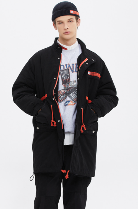 ベドインベド(BADINBAD) COLOR BLOCK COTTON PARKA_BLACK