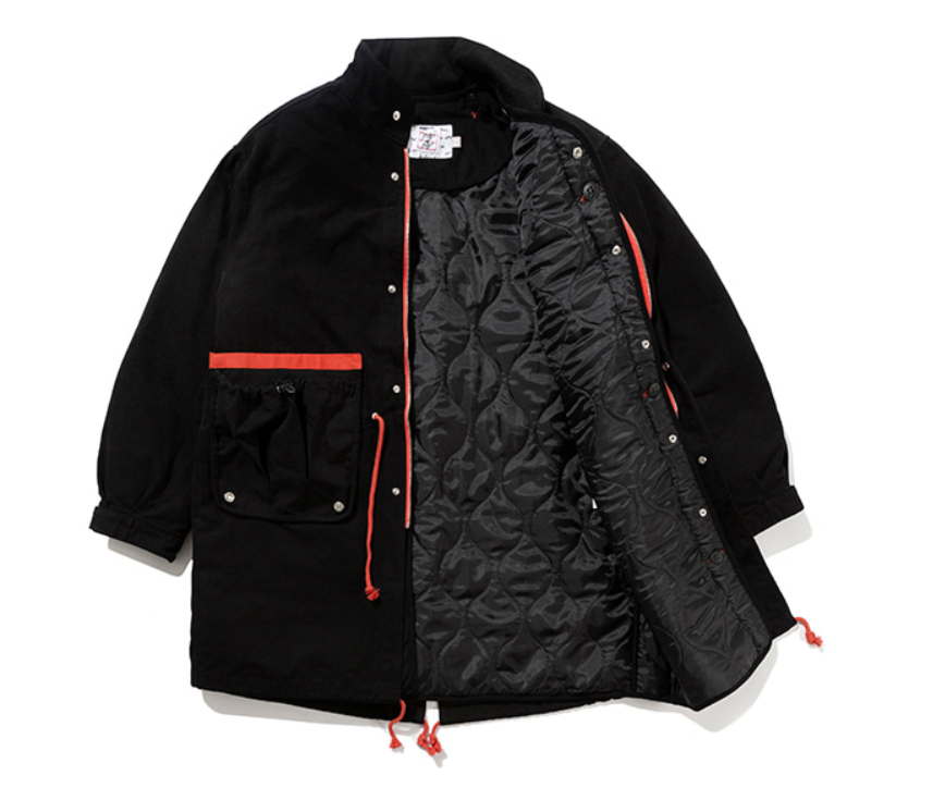 ベドインベド(BADINBAD) COLOR BLOCK COTTON PARKA_BLACK