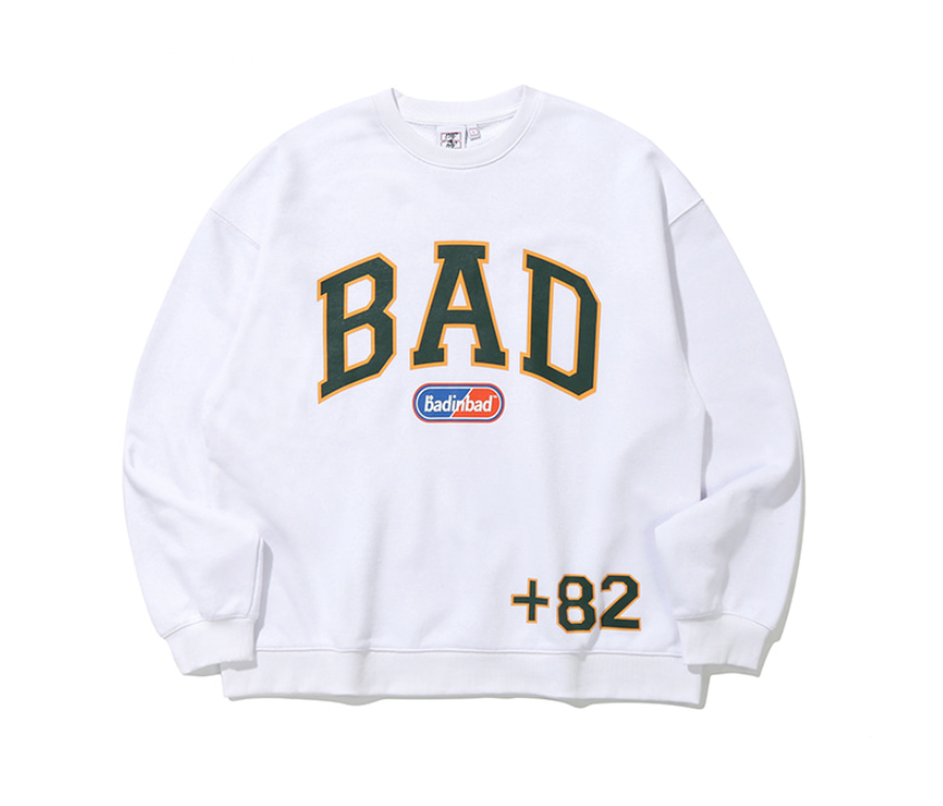 ベドインベド(BADINBAD) BAD LOGO SWEAT SHIRT_WHITE