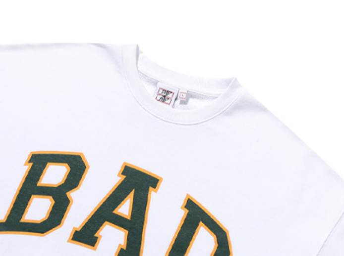 ベドインベド(BADINBAD) BAD LOGO SWEAT SHIRT_WHITE