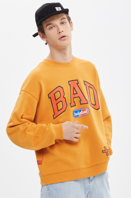 ベドインベド(BADINBAD) BAD LOGO SWEAT SHIRT_YELLOW