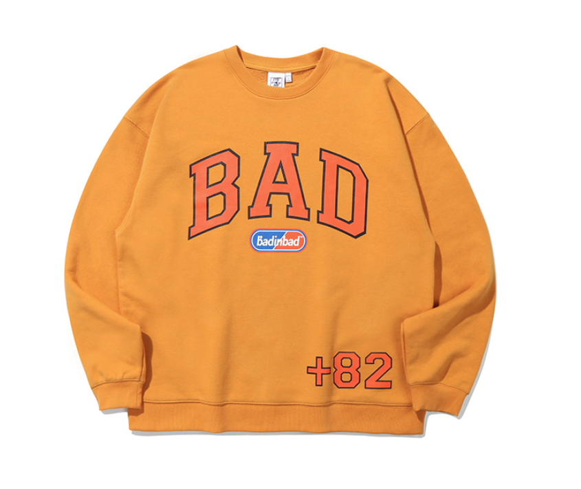 ベドインベド(BADINBAD) BAD LOGO SWEAT SHIRT_YELLOW