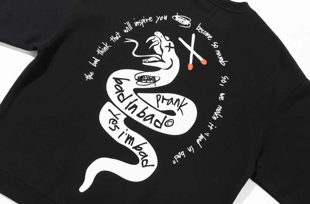 ベドインベド(BADINBAD) PRANK SNAKE SWEAT SHIRT_BLACK