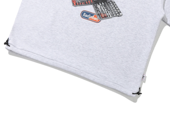 ベドインベド(BADINBAD) BAD TOOL SWEAT SHIRT_LIGHT GREY