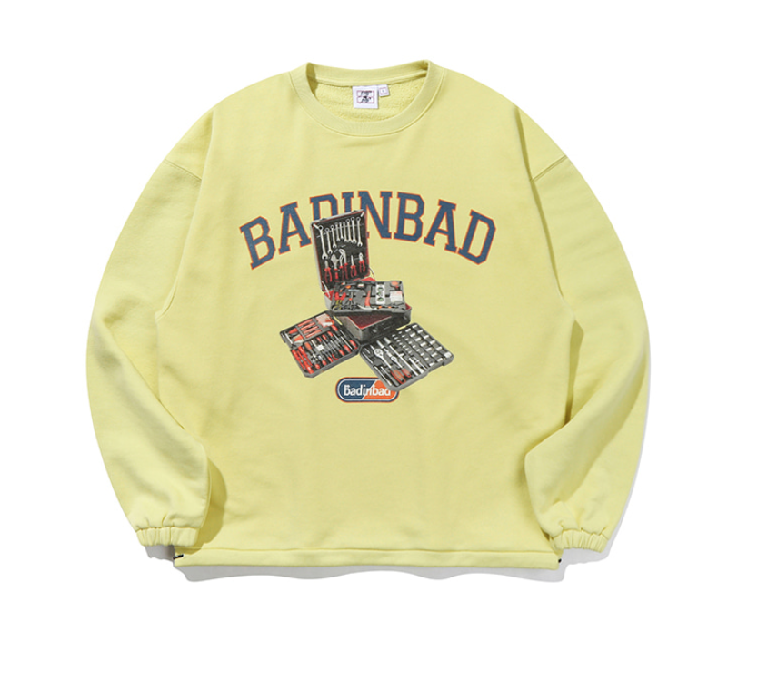 ベドインベド(BADINBAD) BAD TOOL SWEAT SHIRT_LIGHT YELLOW