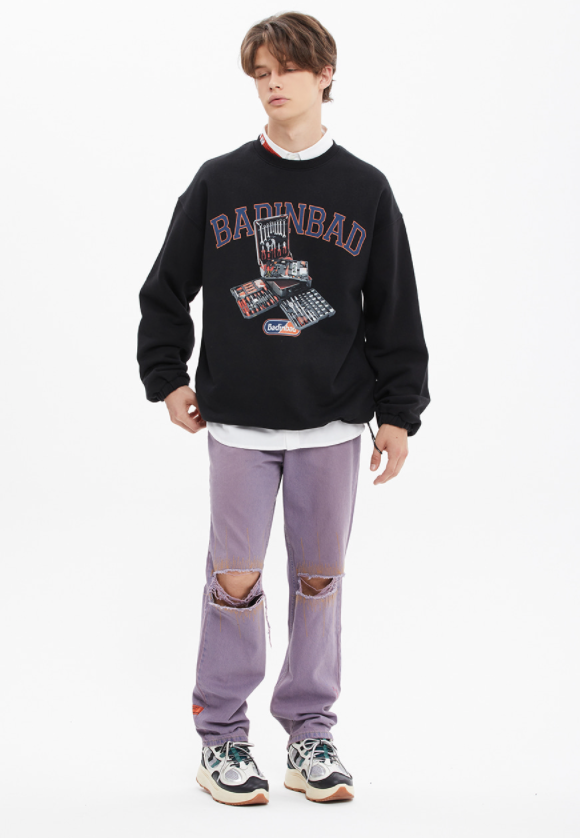 ベドインベド(BADINBAD) BAD TOOL SWEAT SHIRT_BLACK
