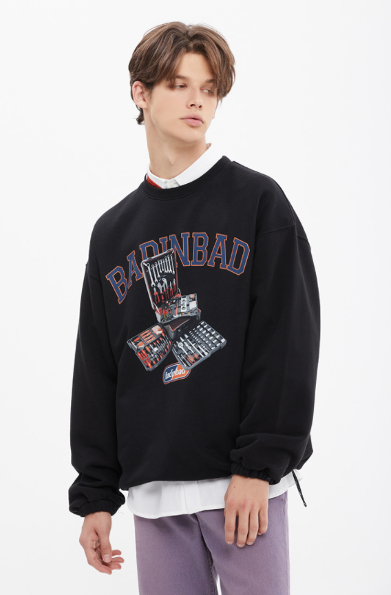 ベドインベド(BADINBAD) BAD TOOL SWEAT SHIRT_BLACK