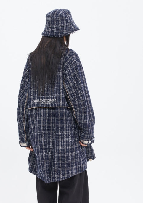 ロマンティッククラウン(ROMANTIC CROWN)  TWEED FISHTAIL PARKA_NAVY