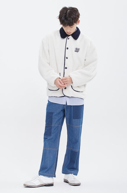 ロマンティッククラウン(ROMANTIC CROWN)  FLEECE BUTTON JACKET_OATMEAL