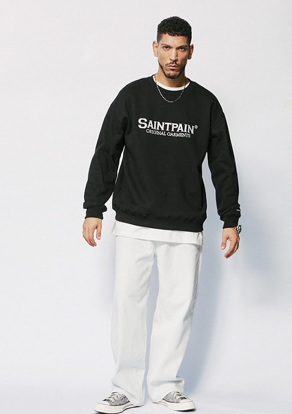 セイントペイン(SAINTPAIN)  SP ORIGINAL LOGO CREWNECK-BLACK