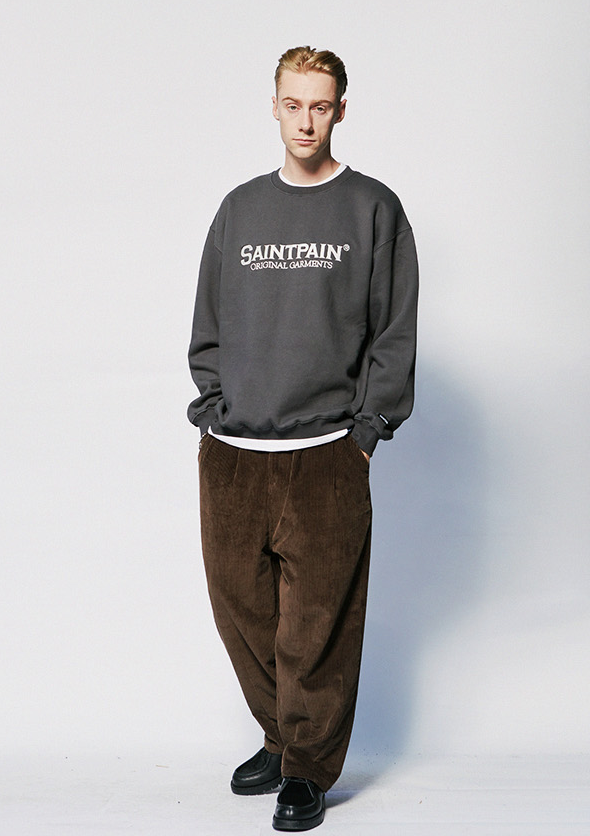 セイントペイン(SAINTPAIN)  SP ORIGINAL LOGO CREWNECK-CHARCOAL