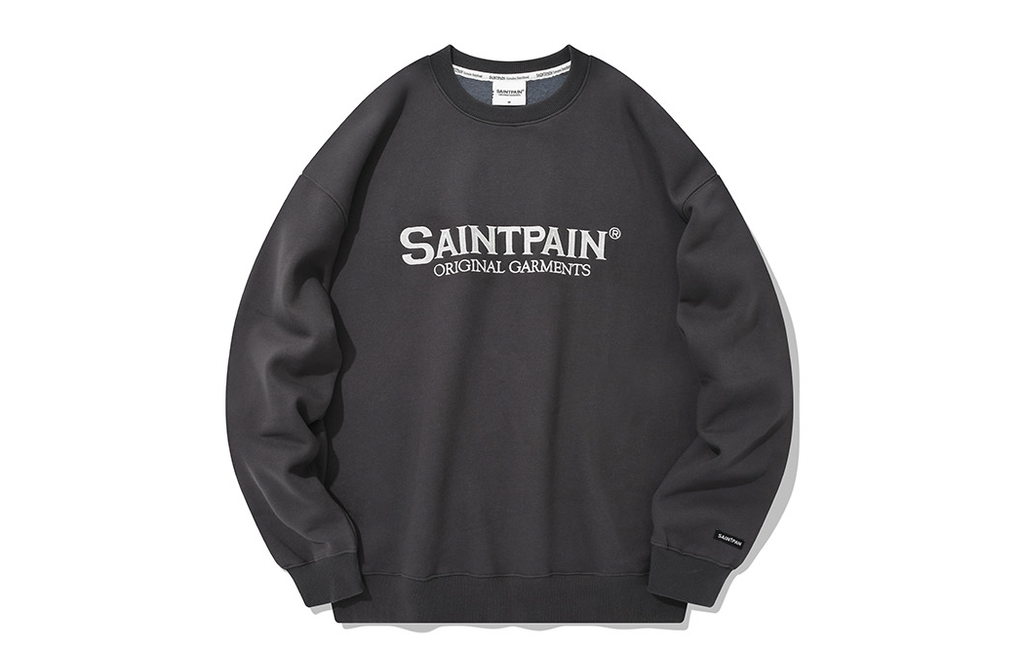 セイントペイン(SAINTPAIN)  SP ORIGINAL LOGO CREWNECK-CHARCOAL