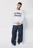 セイントペイン(SAINTPAIN)  SP ATHLETIC LOGO CREWNECK-ASH MELANGE