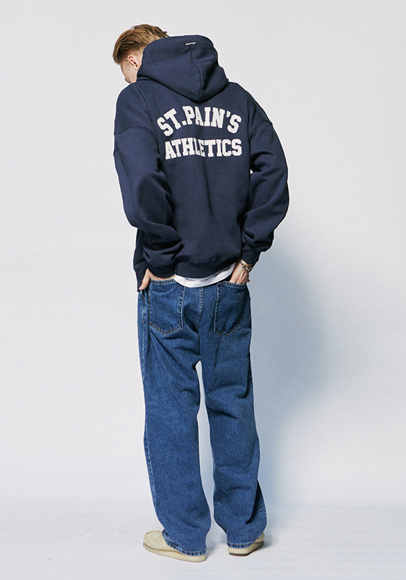セイントペイン(SAINTPAIN)  SP ATHLETIC LOGO HOOD-NAVY