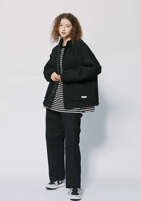 セイントペイン(SAINTPAIN)  SP COTTON HOOD ZIP JACKET-BLACK