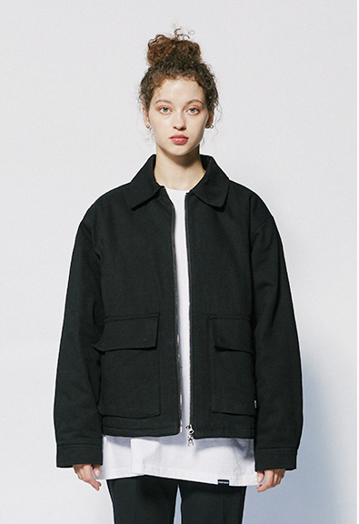 セイントペイン(SAINTPAIN)  SP COTTON MINIMAL ZIP JACKET-BLACK