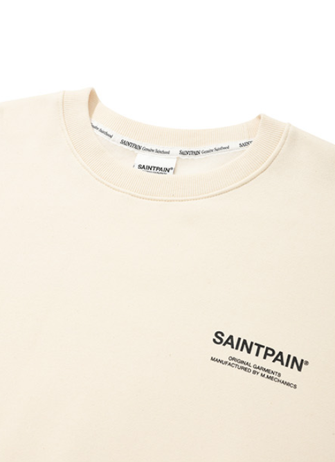セイントペイン(SAINTPAIN)  SP VARIATION LOGO CREWNECK-CREAM