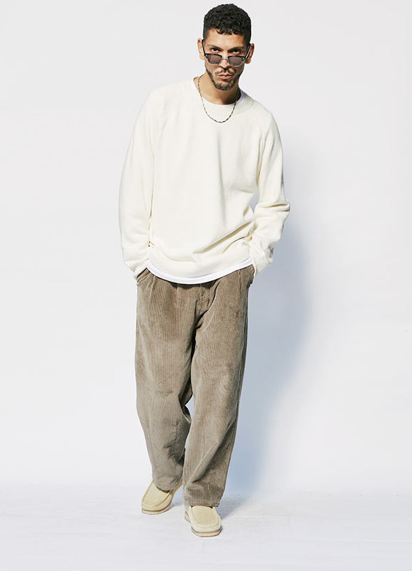 セイントペイン(SAINTPAIN) SP FINE WOOL LOOSE FIT KNIT-IVORY