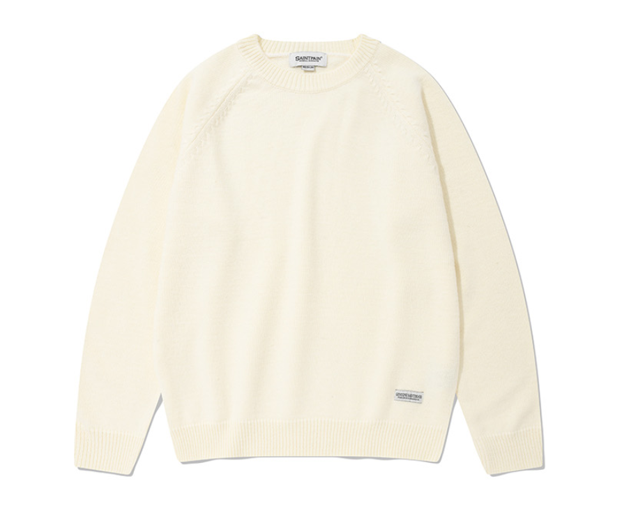セイントペイン(SAINTPAIN) SP FINE WOOL LOOSE FIT KNIT-IVORY