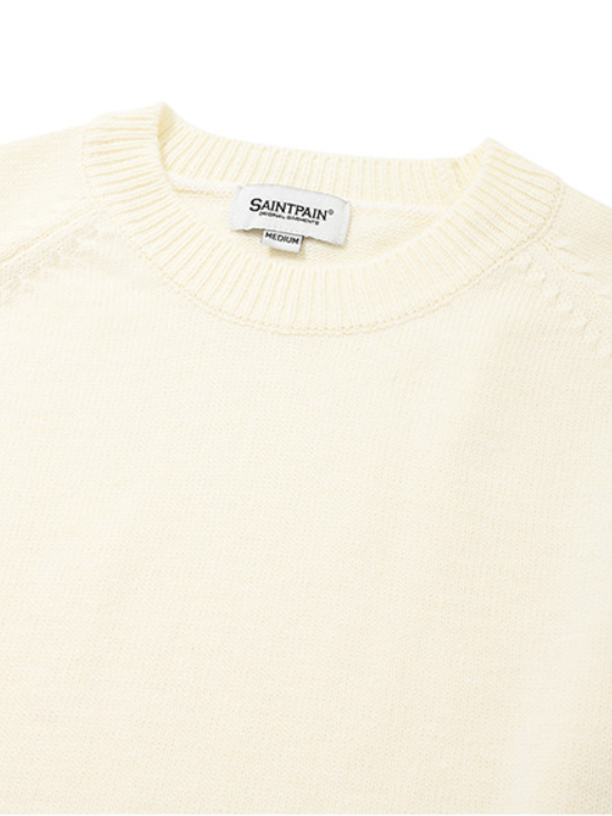 セイントペイン(SAINTPAIN) SP FINE WOOL LOOSE FIT KNIT-IVORY