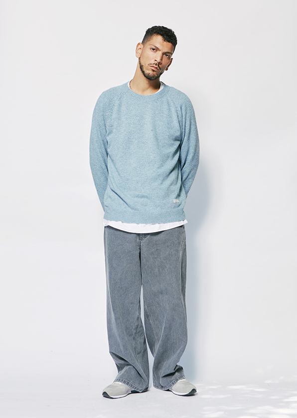 セイントペイン(SAINTPAIN) SP FINE WOOL LOOSE FIT KNIT-BLUE