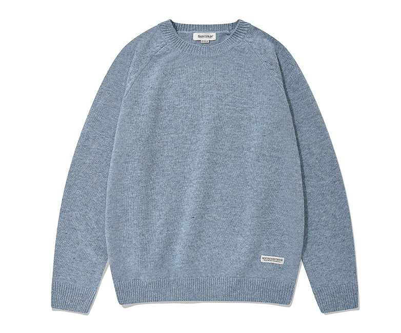 セイントペイン(SAINTPAIN) SP FINE WOOL LOOSE FIT KNIT-BLUE
