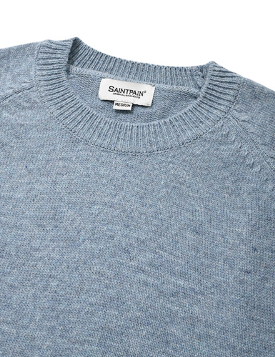 セイントペイン(SAINTPAIN) SP FINE WOOL LOOSE FIT KNIT-BLUE