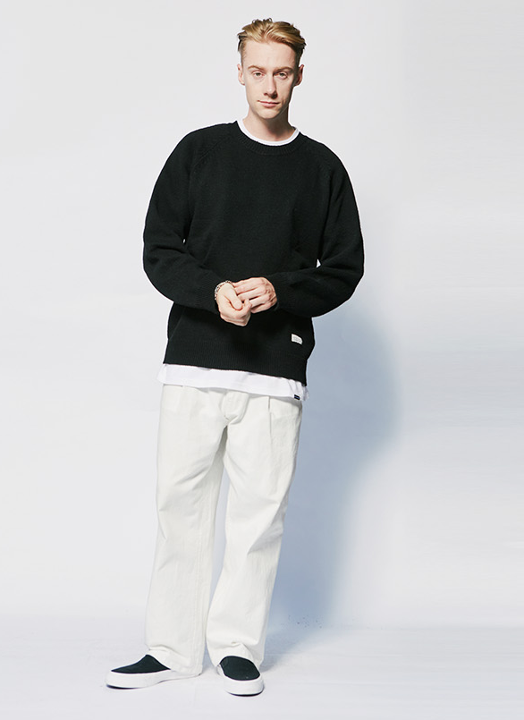 セイントペイン(SAINTPAIN) SP FINE WOOL LOOSE FIT KNIT-BLACK