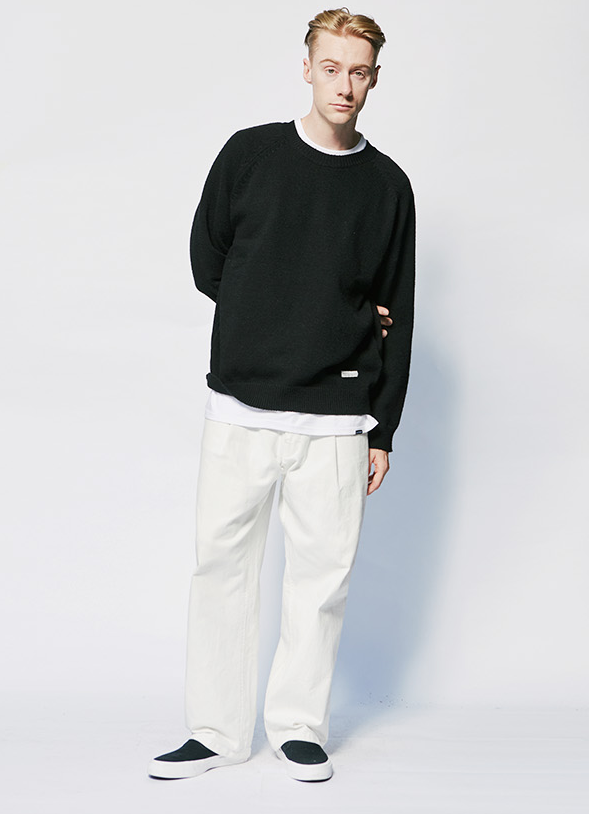 セイントペイン(SAINTPAIN) SP FINE WOOL LOOSE FIT KNIT-BLACK