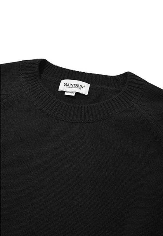 セイントペイン(SAINTPAIN) SP FINE WOOL LOOSE FIT KNIT-BLACK