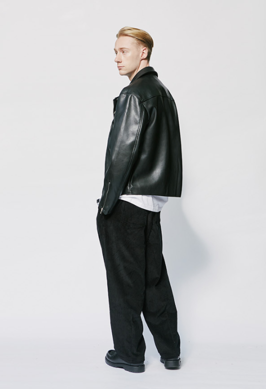 セイントペイン(SAINTPAIN)  SP TWO TUCK WIDE CORDUROY PANTS-BLACK
