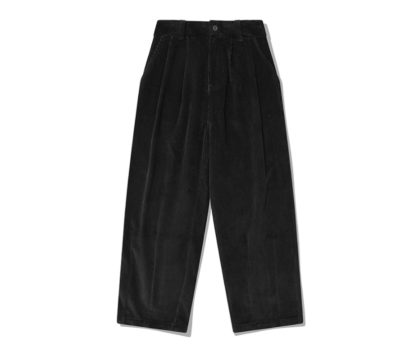 セイントペイン(SAINTPAIN)  SP TWO TUCK WIDE CORDUROY PANTS-BLACK